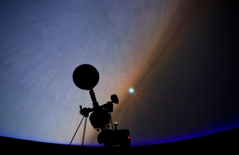 Image of the planetarium ceiling at the pierce college science dome.