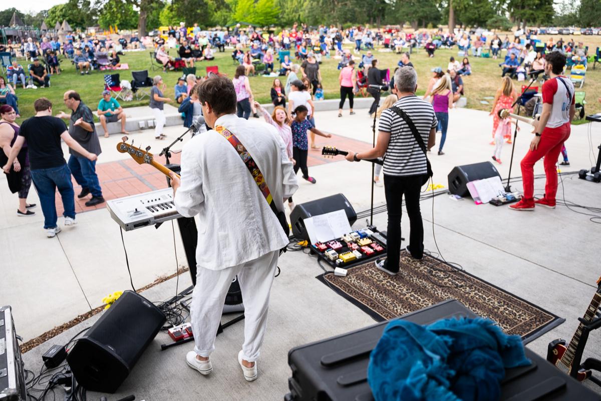 1980s Rock Cover Band Play at Summer Nights Concert in Fort Steilacoom in Lakewood, WA