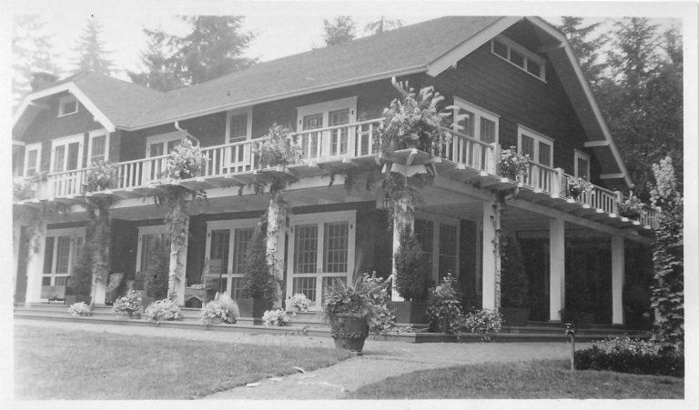 An old photo of the house on the property when it was first built