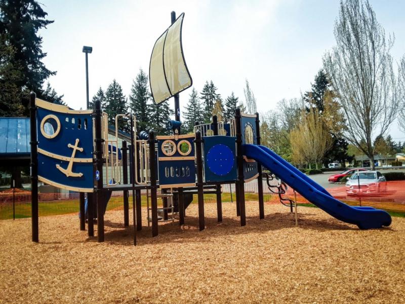 American Lake playground in a park in Lakewood wa
